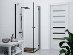 Shower set with thermostat Corsan ANGO column LED rain shower Black